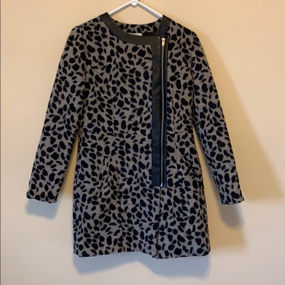 Stunning “Jack” Leopard Print Coat with faux leather edging detailing